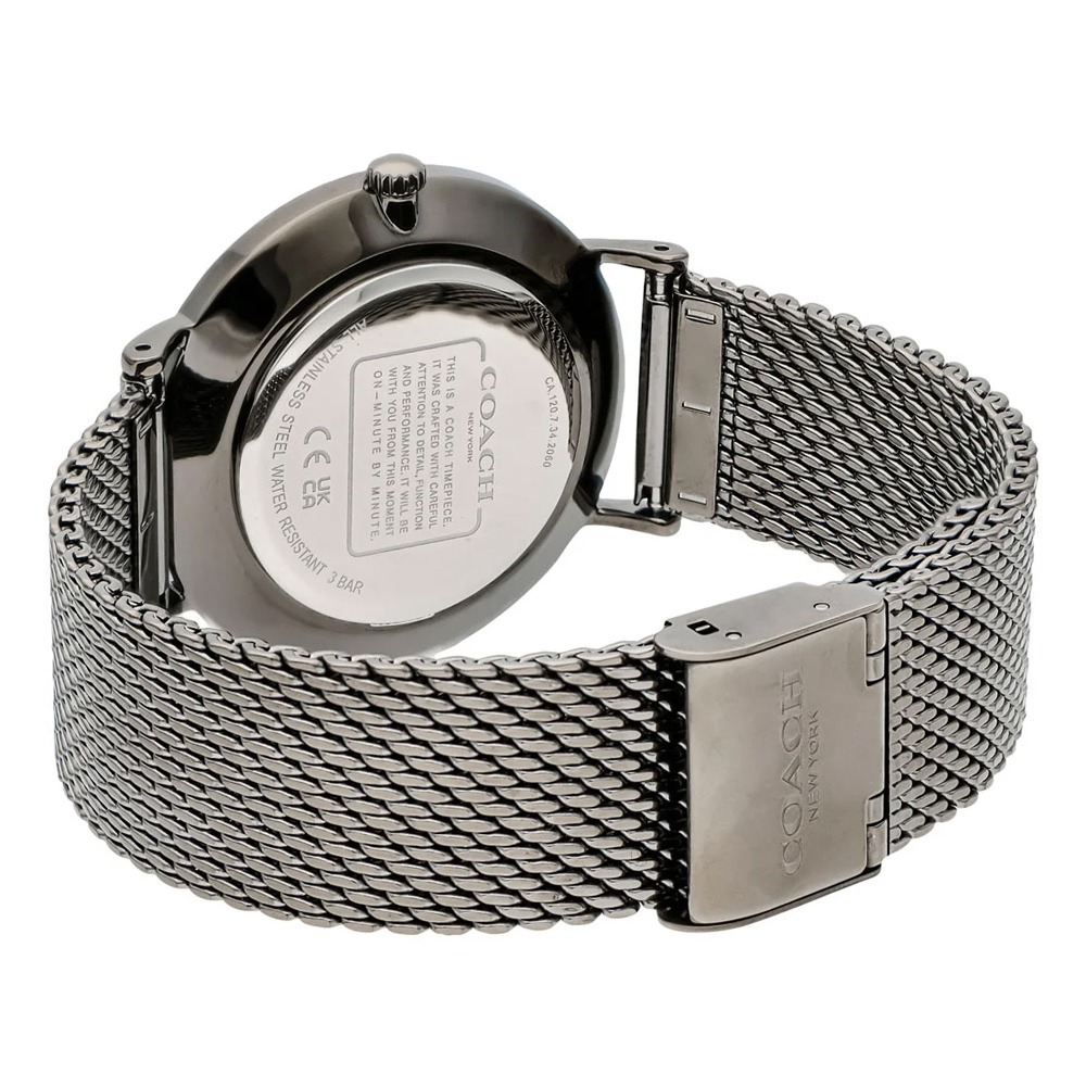 【COACH】經典時尚不鏽鋼錶帶米蘭手錶-黑灰-細節圖3