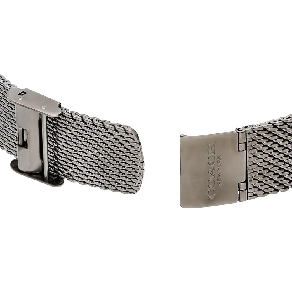 【COACH】經典時尚不鏽鋼錶帶米蘭手錶-黑灰-細節圖4