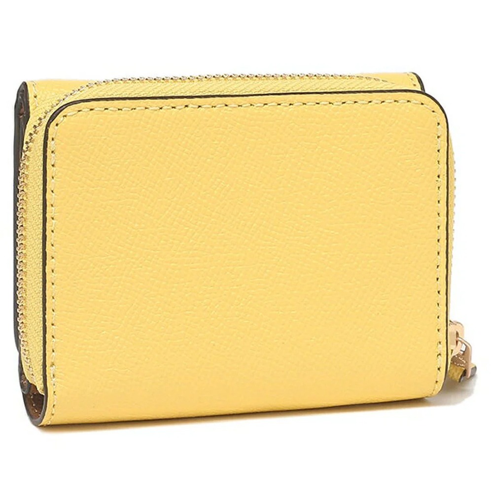 【COACH】防刮皮革三折短夾-檸檬黃-細節圖2