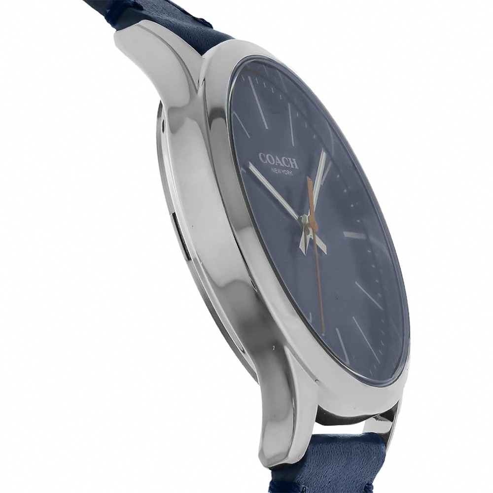 【COACH】簡約時尚皮革錶帶手錶-深藍-細節圖2