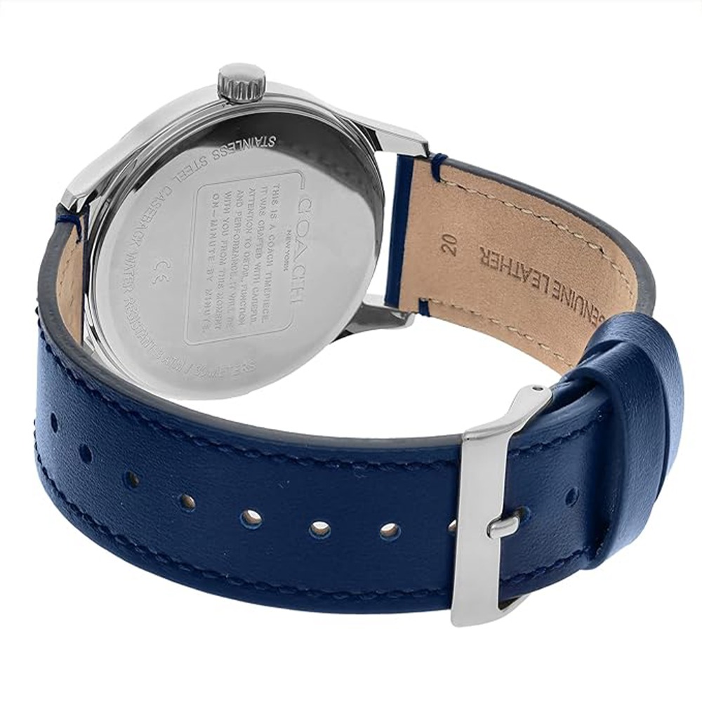 【COACH】簡約時尚皮革錶帶手錶-深藍-細節圖4