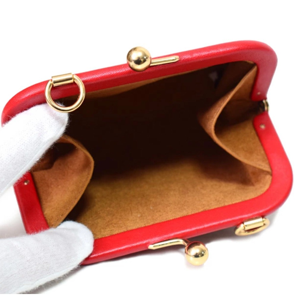 【COACH】滿版LOGO皮革小廢包/ 零錢鍊包-卡其紅-細節圖4