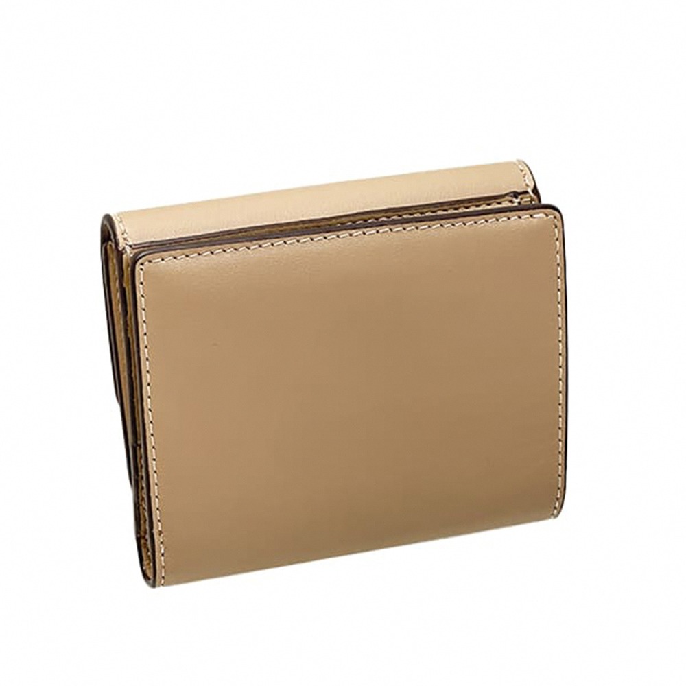 【COACH】馬車LOGO拼接皮革短夾-奶茶-細節圖2