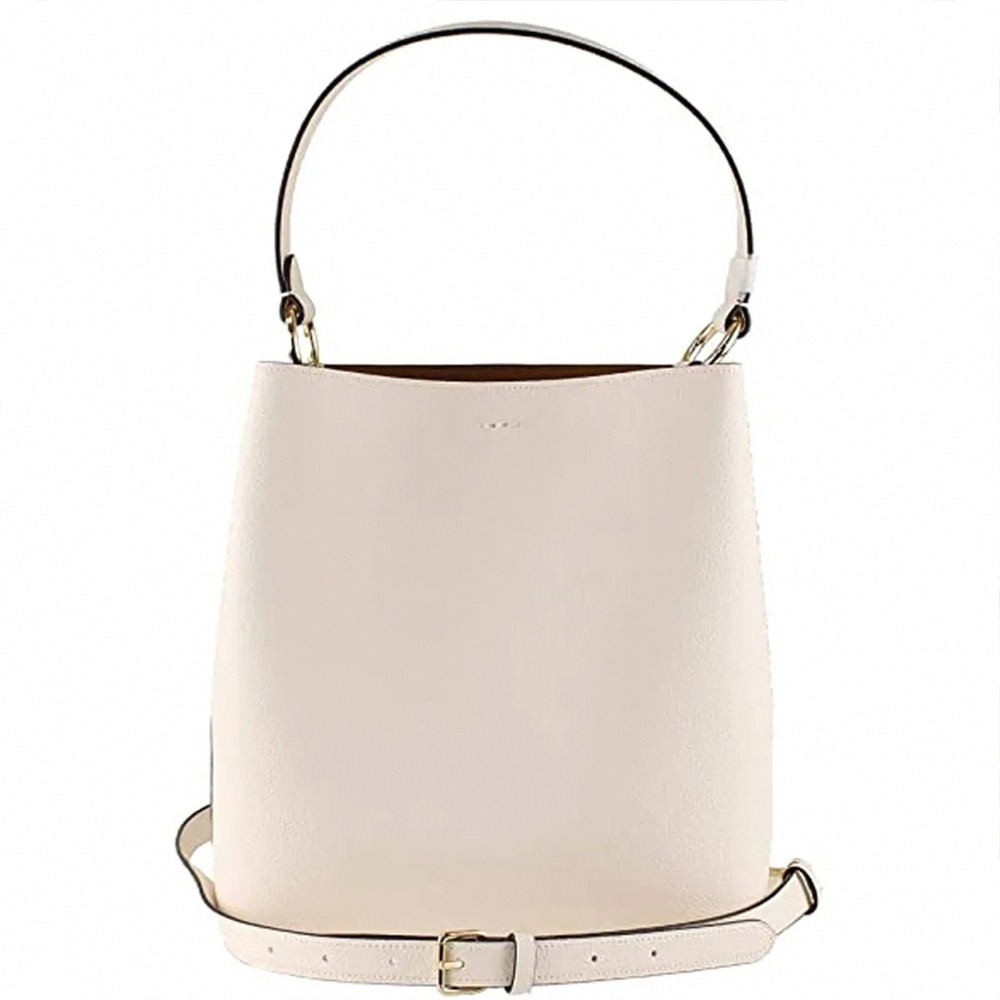 【COACH】素面皮革專櫃款水桶包-白-細節圖2