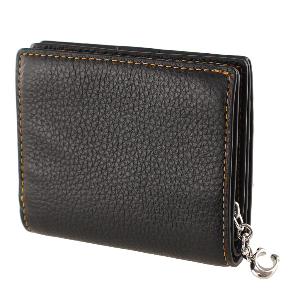 【COACH】小狗印花皮革造型短夾-黑-細節圖2