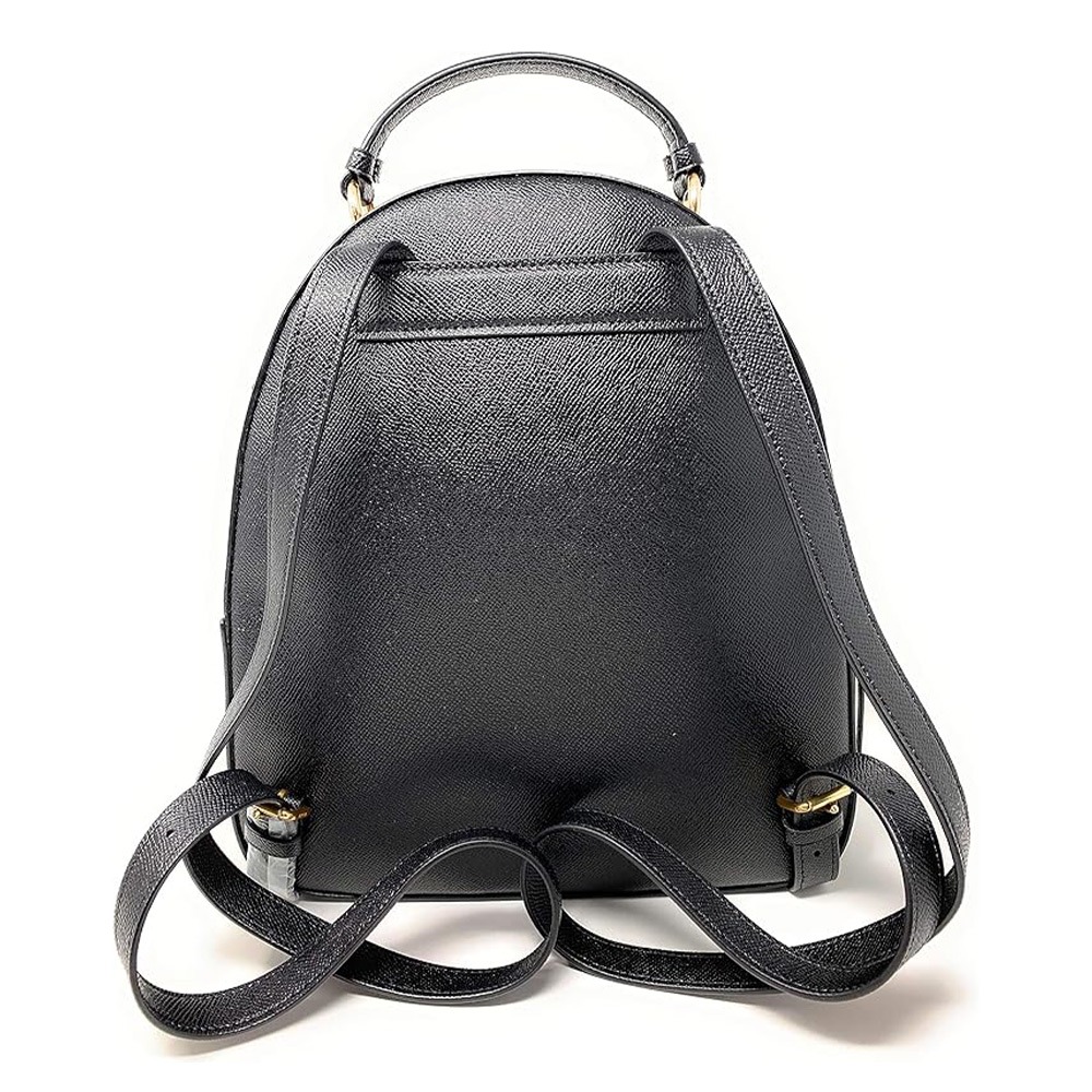 【COACH】PVC拼接皮革前口袋後背包-黑-細節圖3