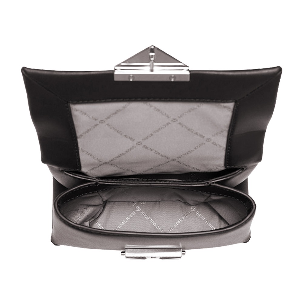 【MICHAEL KORS】防刮皮革素色肩背斜背包-黑-細節圖3