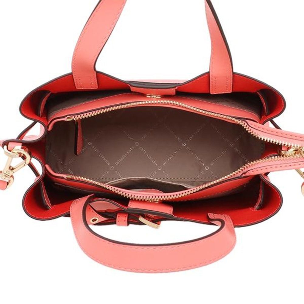 【MICHAEL KORS】造型皮革兩用包-珊瑚桔-細節圖4