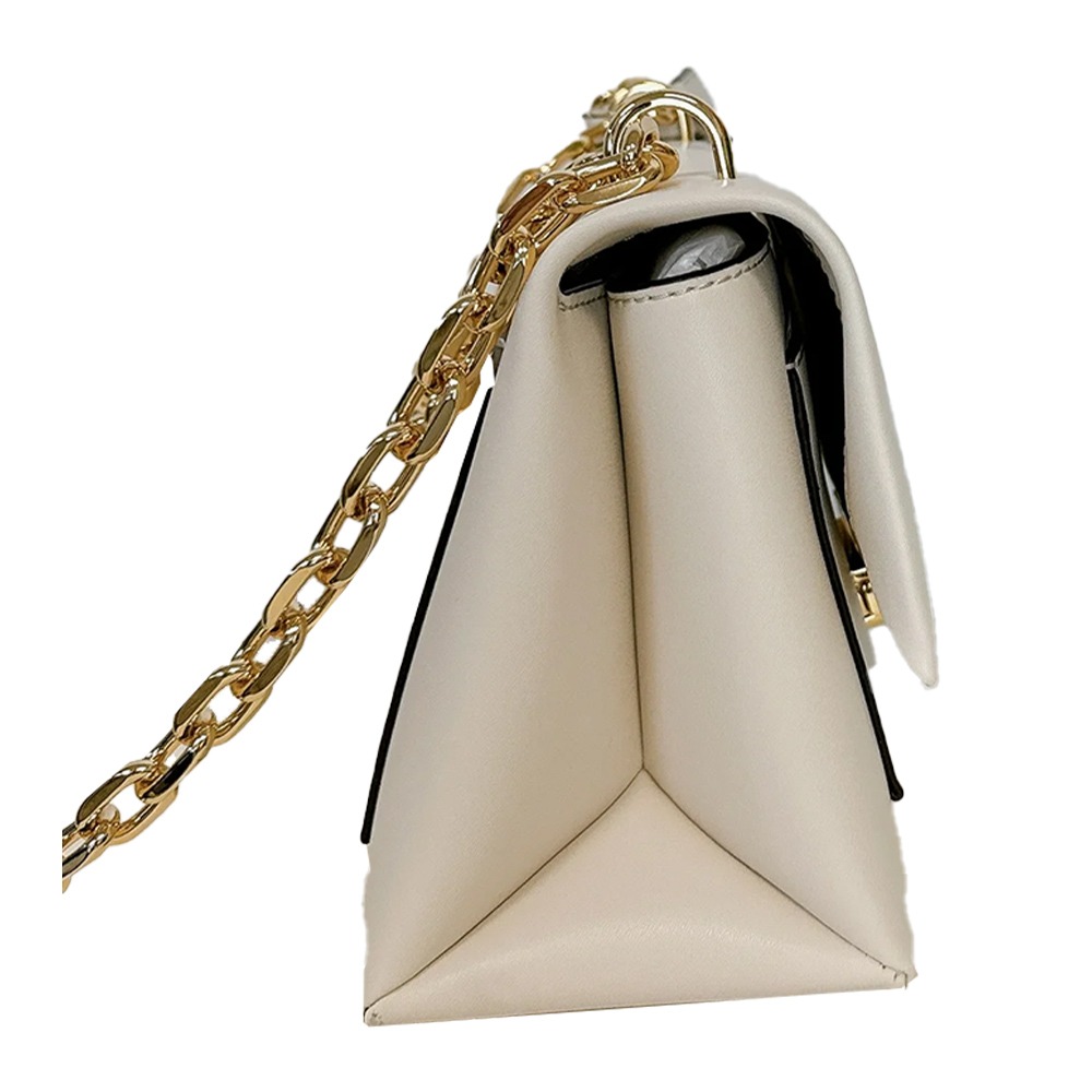 【MICHAEL KORS】翻蓋皮革肩斜兩用鍊包-米白-細節圖2