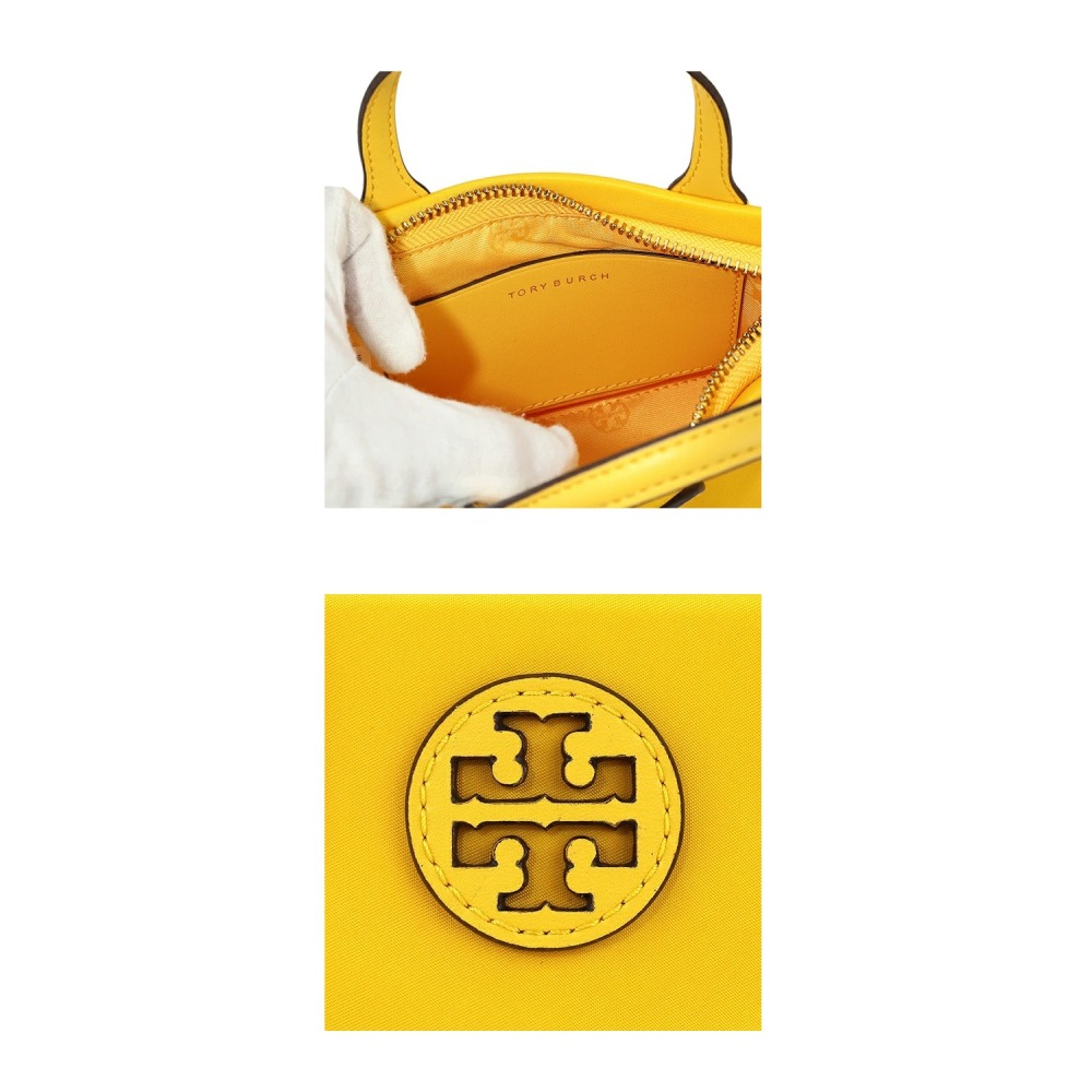 【TORY BURCH】尼龍迷你托特包/兩用包-黃-細節圖4