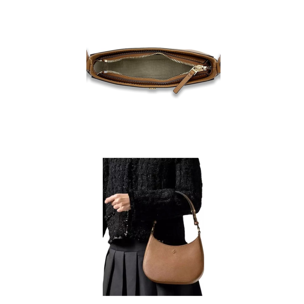 【TORY BURCH】Emerson 防刮皮革馬鞍包-焦糖-細節圖4