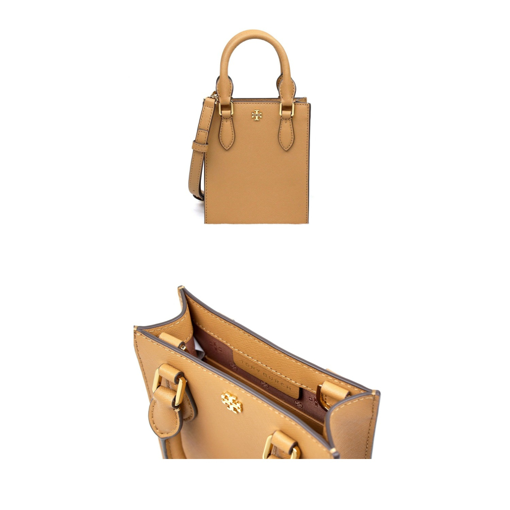 【TORY BURCH】迷你手提托特包-焦糖-細節圖3