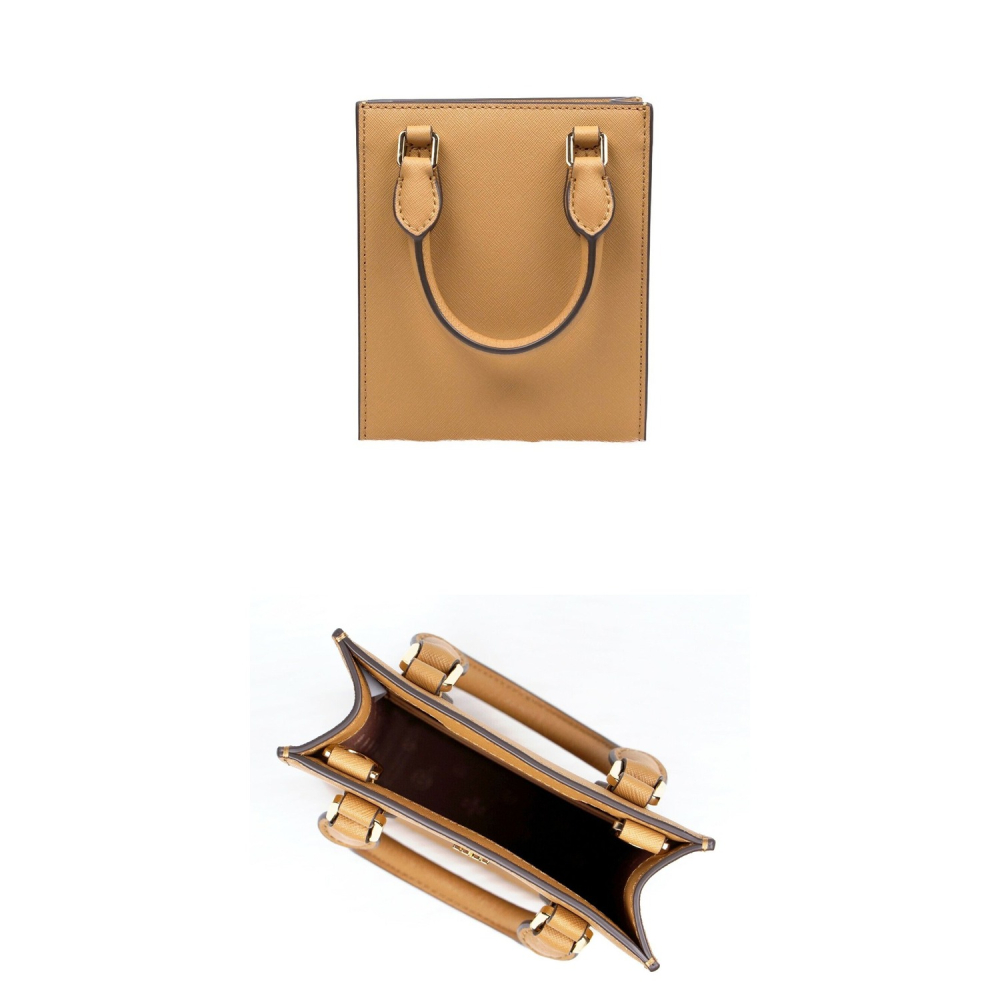 【TORY BURCH】迷你手提托特包-焦糖-細節圖4