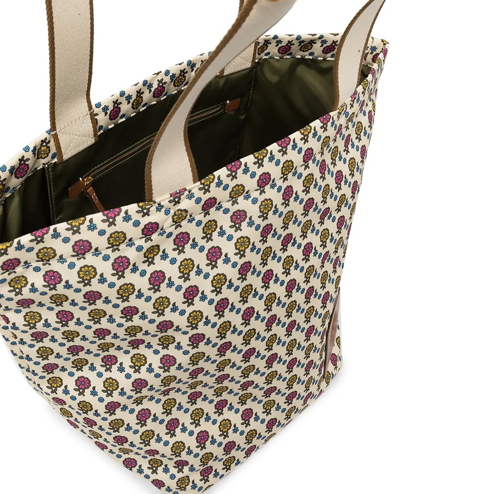 【TORY BURCH】花朵印花尼龍托特包-紅黃小花-細節圖2