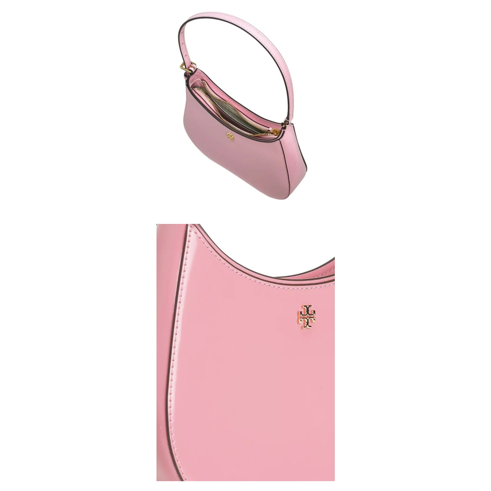 【TORY BURCH】Emerson 漆皮皮革肩背包-粉-細節圖4