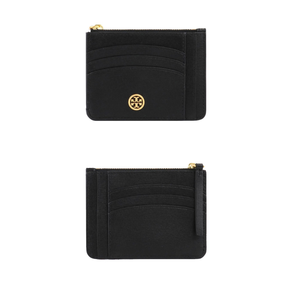 【TORY BURCH】素色拉鍊卡片零錢包-黑-細節圖3