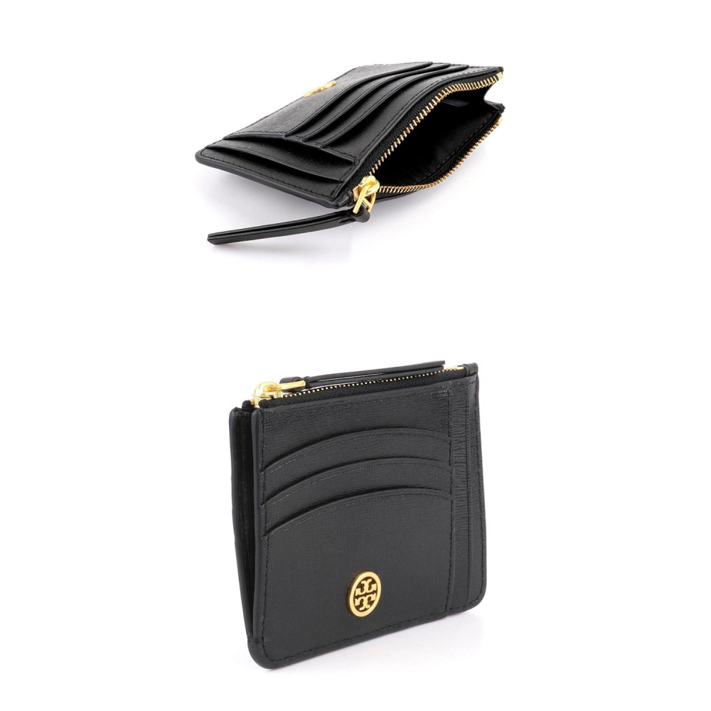 【TORY BURCH】素色拉鍊卡片零錢包-黑-細節圖4