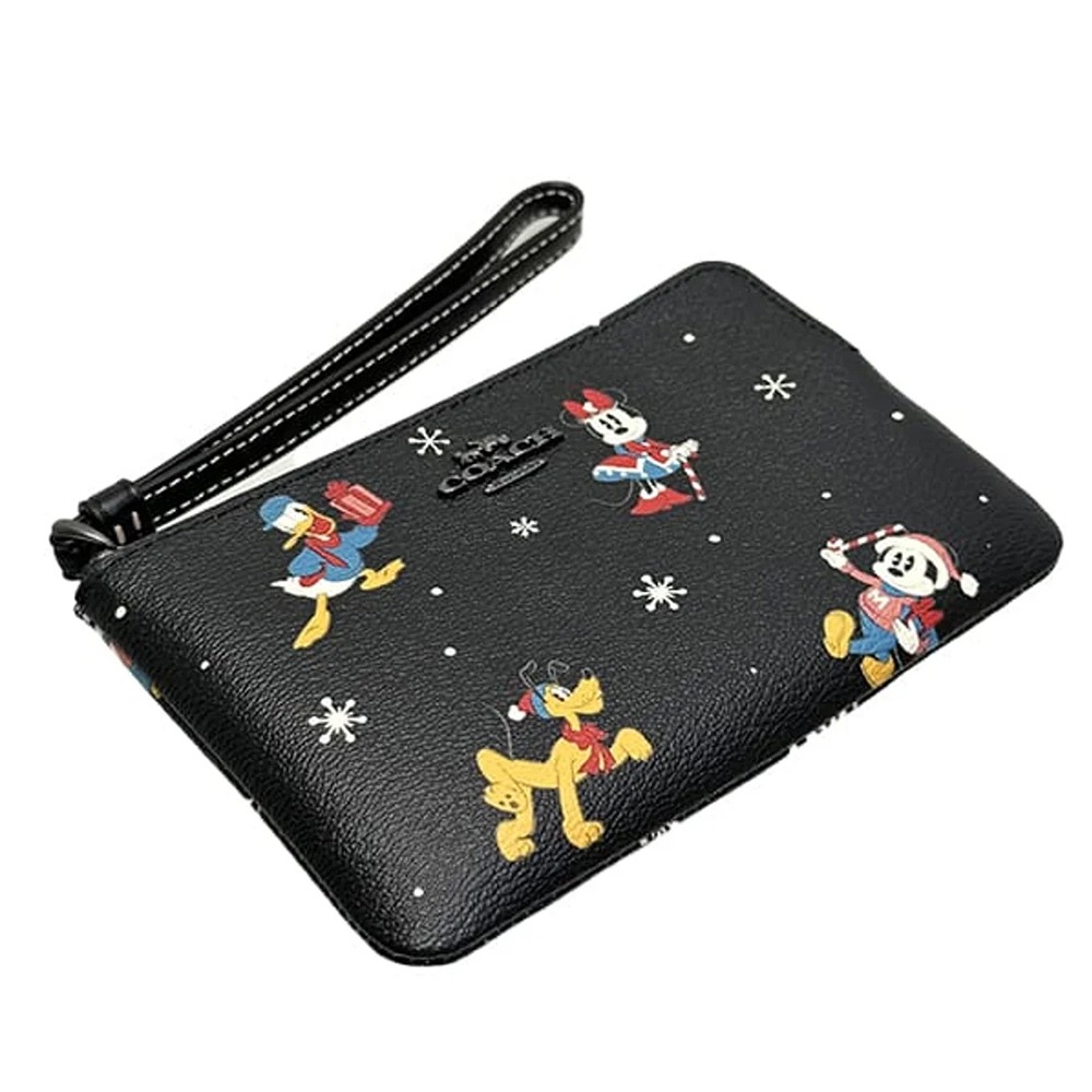 【COACH】防刮PVC皮革L型拉鍊手拿包-迪士尼-細節圖2