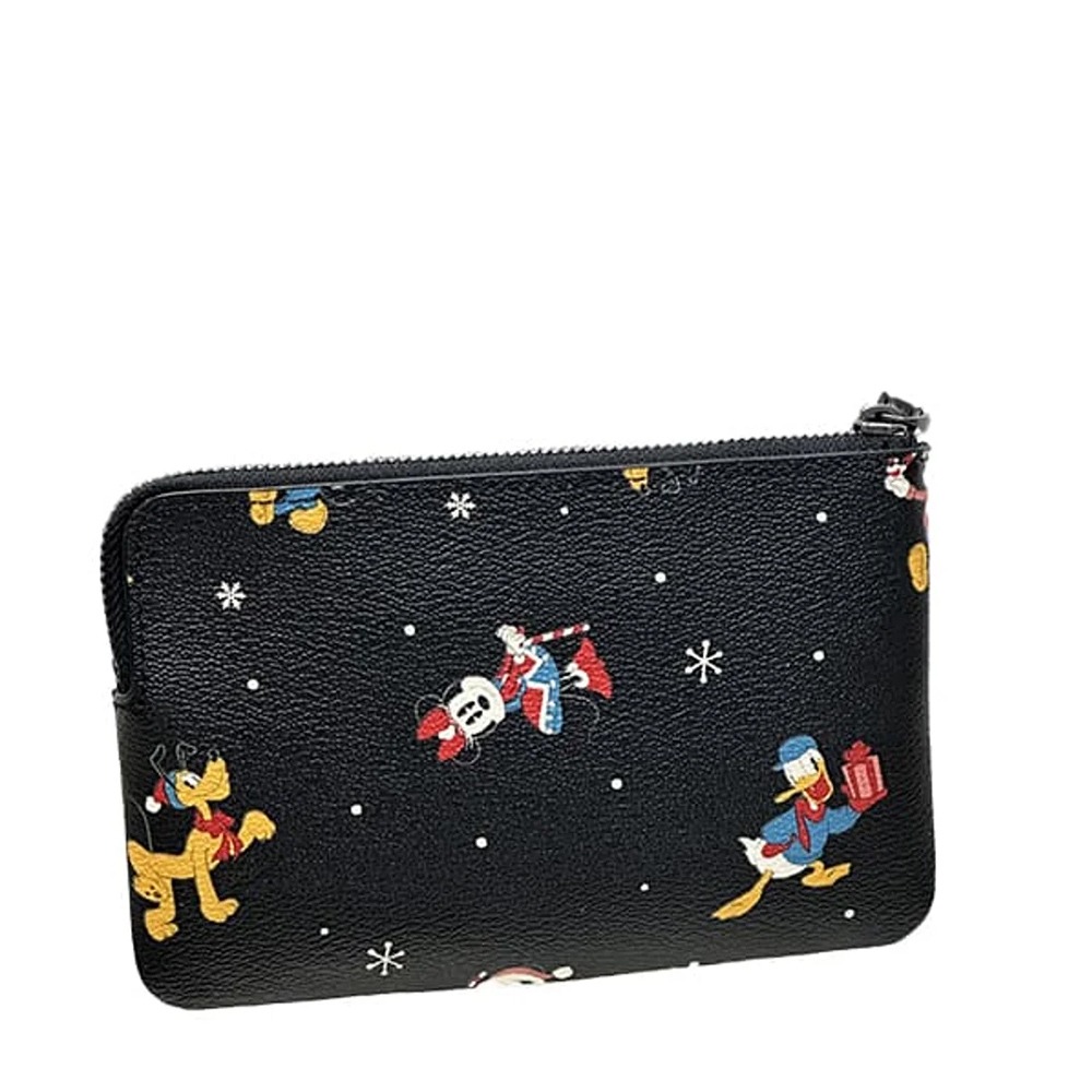 【COACH】防刮PVC皮革L型拉鍊手拿包-迪士尼-細節圖3