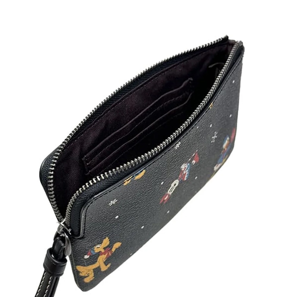 【COACH】防刮PVC皮革L型拉鍊手拿包-迪士尼-細節圖4