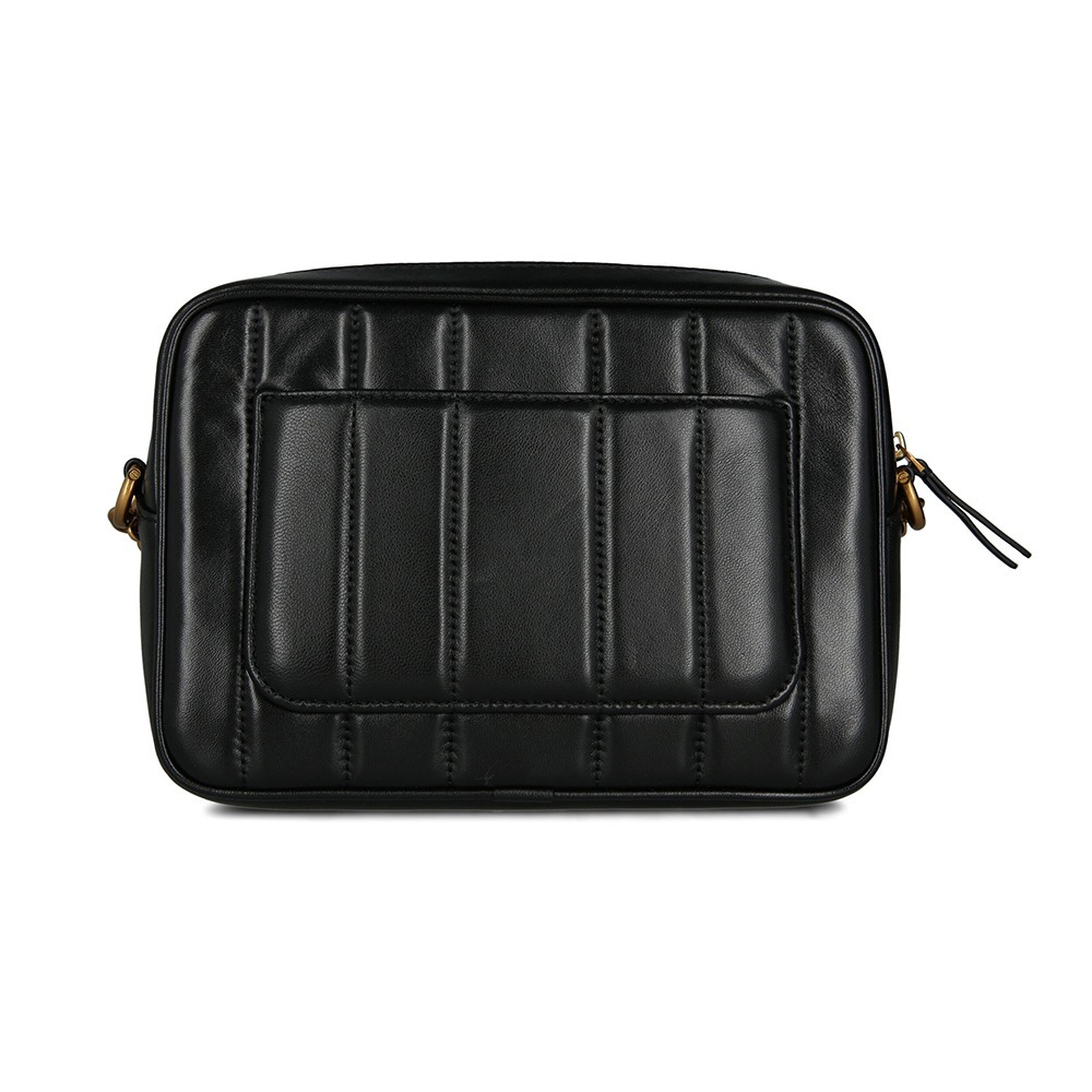 【TORY BURCH】素面絎縫皮革相機包-黑-細節圖2