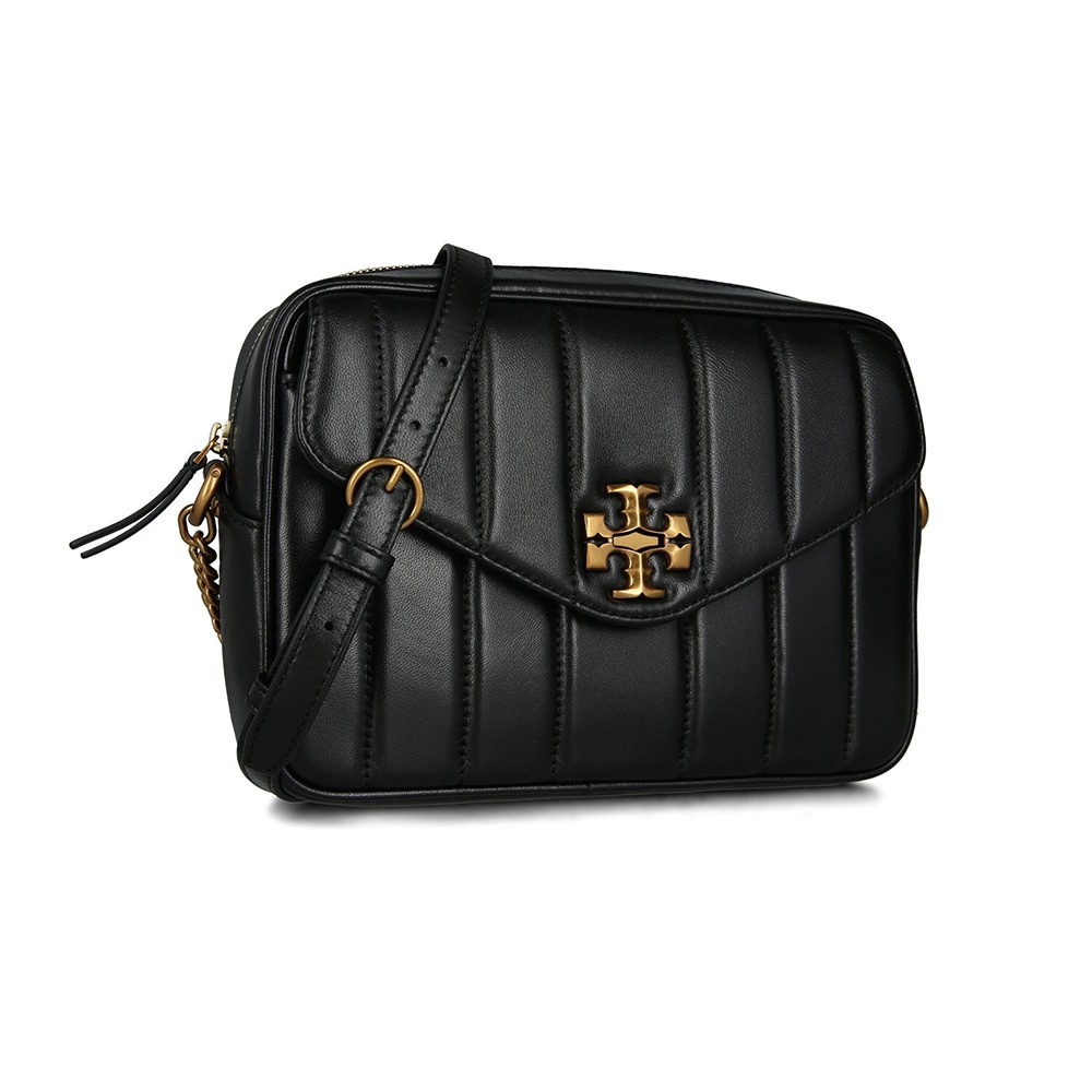 【TORY BURCH】素面絎縫皮革相機包-黑-細節圖3