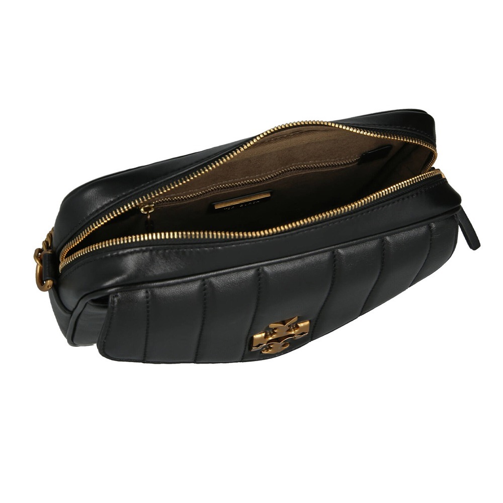 【TORY BURCH】素面絎縫皮革相機包-黑-細節圖4