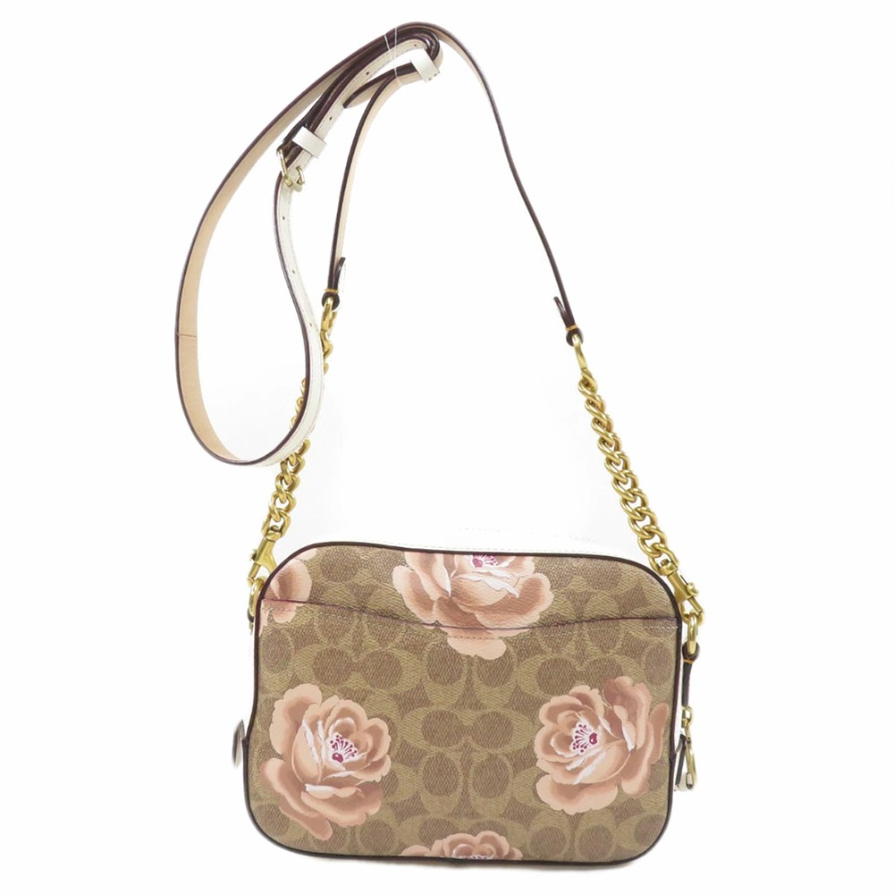【COACH】印花皮革斜背鍊包-花朵-細節圖2