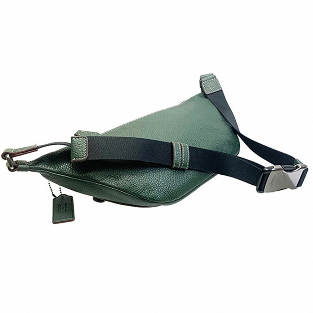 【COACH】SNOOPY聯名皮革腰包-墨綠色-細節圖2