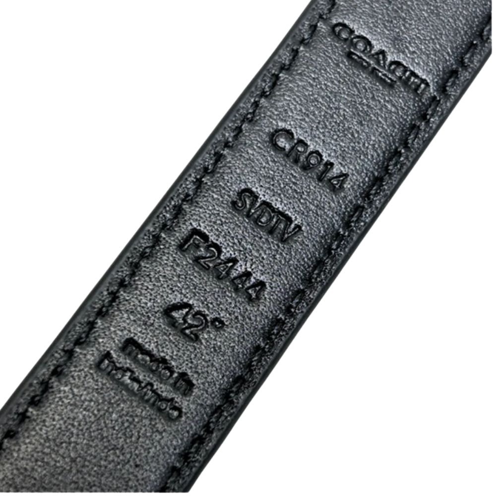 【COACH】經典鱷魚壓紋皮革皮帶-黑色-細節圖6