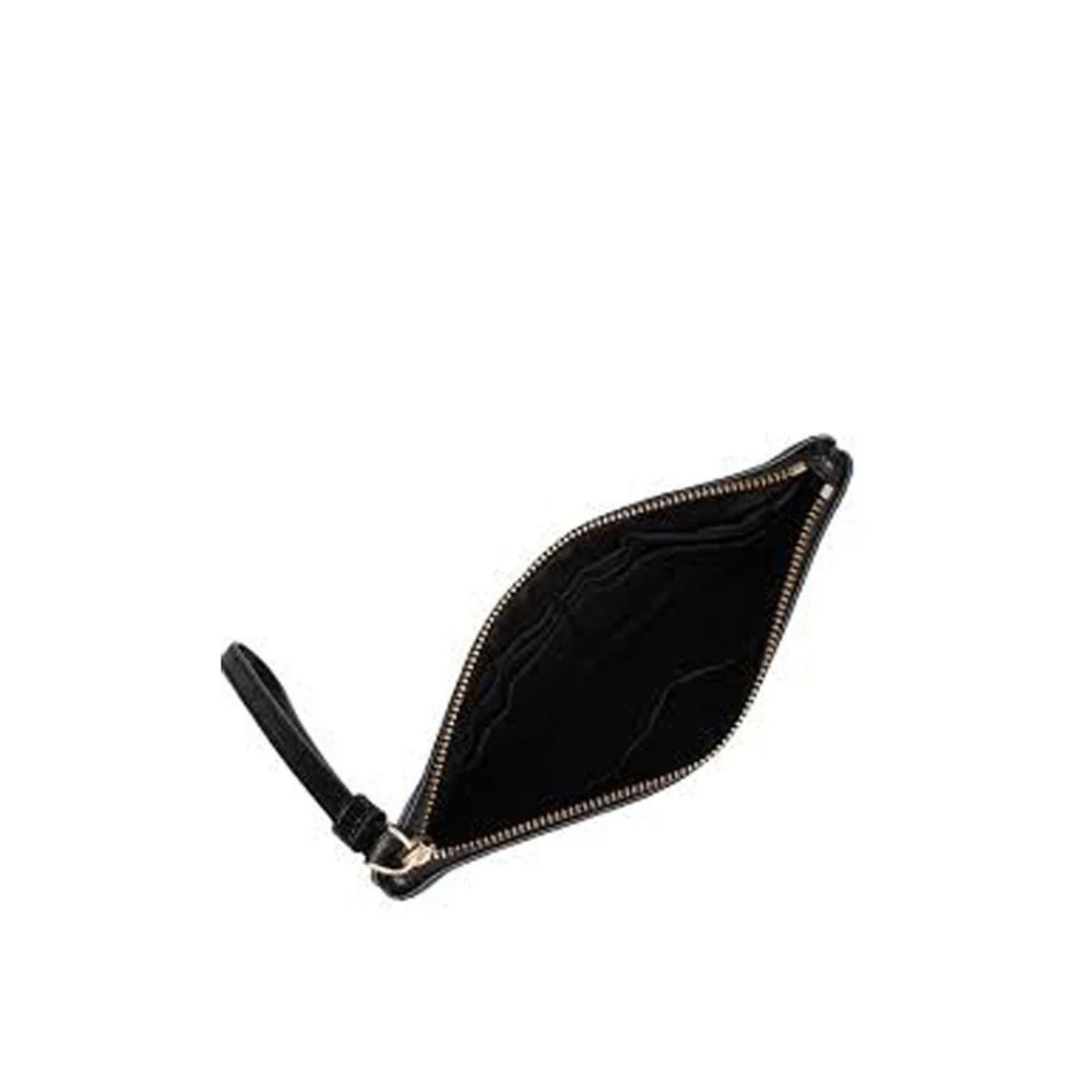 【COACH】經典金屬LOGO防刮皮革大手拿包-黑色-細節圖3