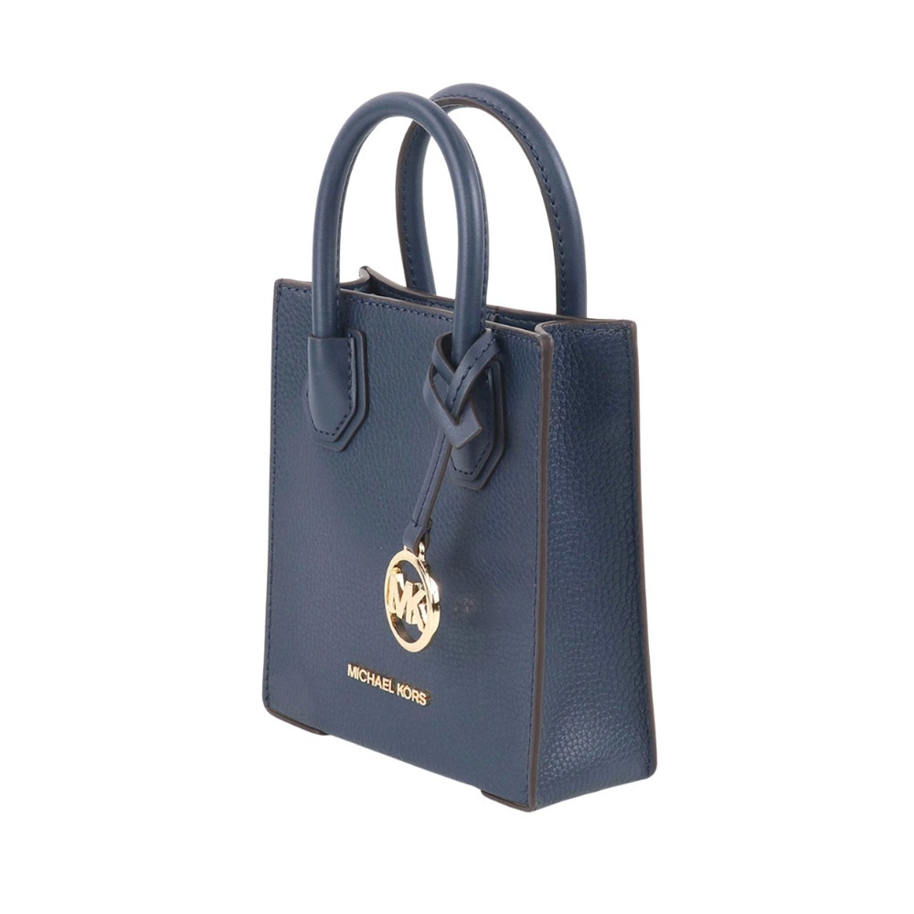 【MICHAEL KORS】極簡牛皮手提斜背二用包/手機包-海軍藍-細節圖3