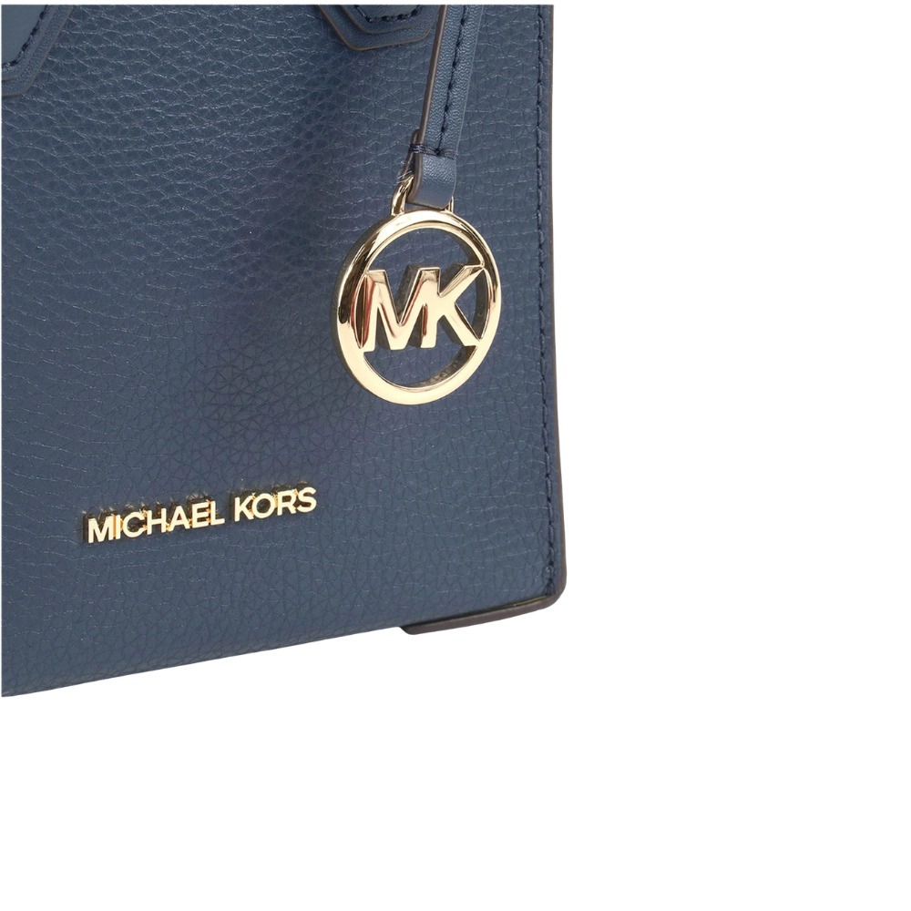 【MICHAEL KORS】極簡牛皮手提斜背二用包/手機包-海軍藍-細節圖5