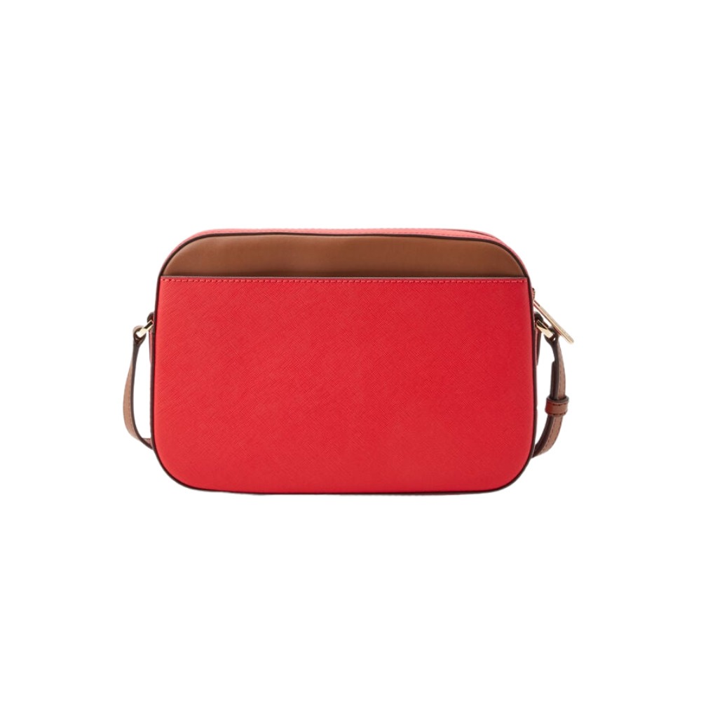 【MICHAEL KORS】Jet Set 經典防刮鍊條造型斜背包-紅/駝撞色-細節圖3