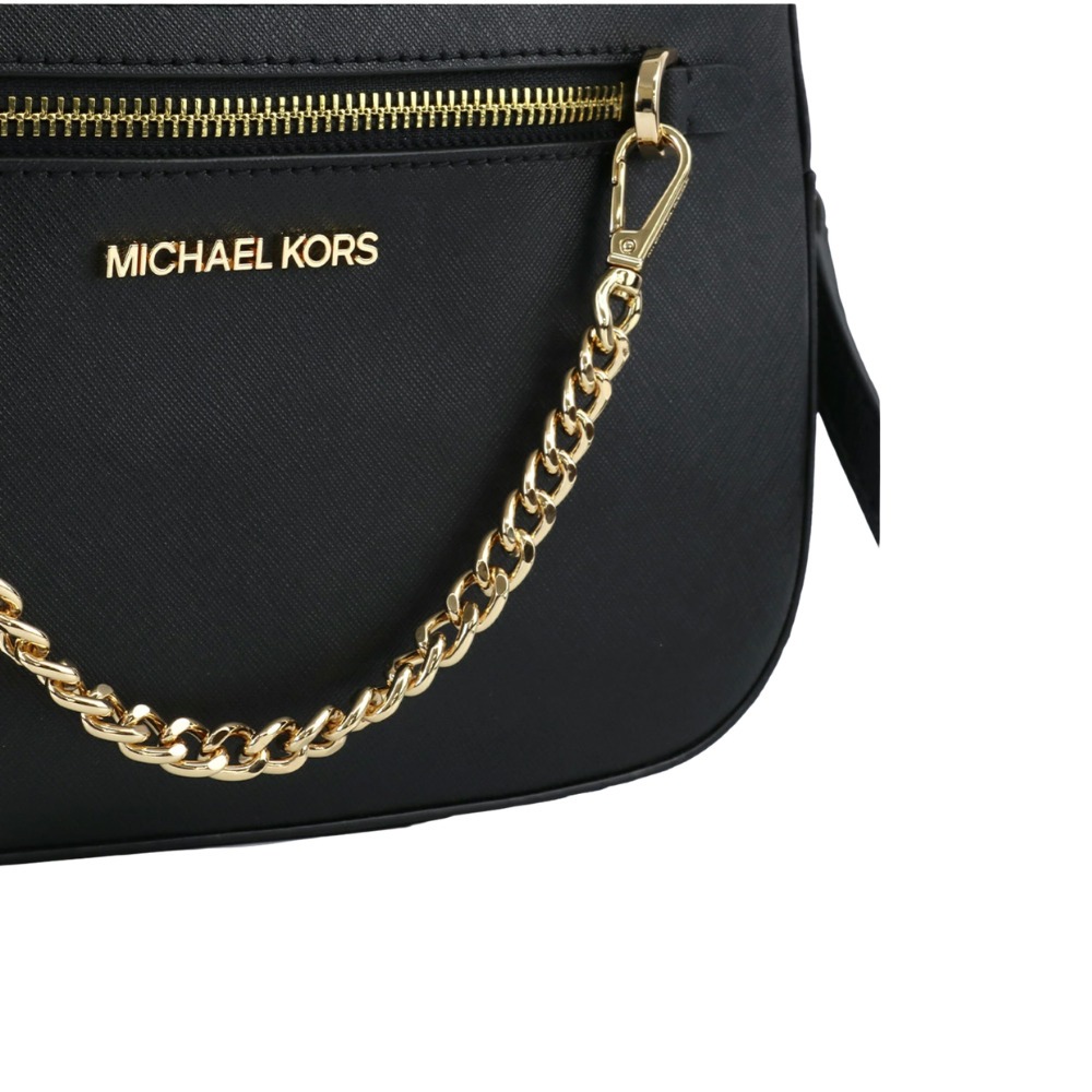 【MICHAEL KORS】Jet Set 經典防刮鍊條造型斜背包-黑色-細節圖5