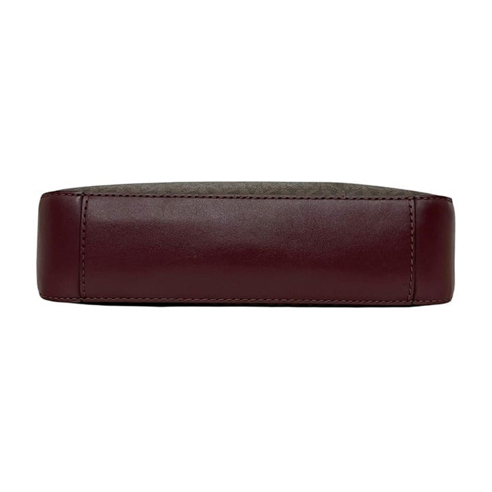 【MICHAEL KORS】滿版LOGO三合一皮革斜背包-酒紅咖啡-細節圖2