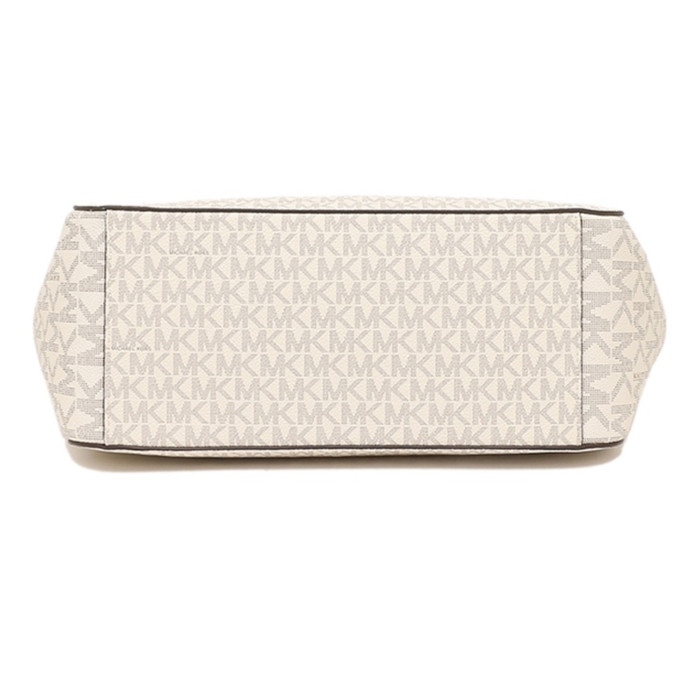 【MICHAEL KORS】滿版LOGO造型皮革肩背包-香草白-細節圖5
