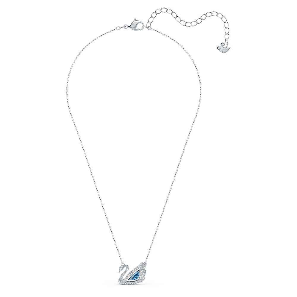 【SWAROVSKI】施華洛世奇 經典天鵝藍銀墜鍊-細節圖2