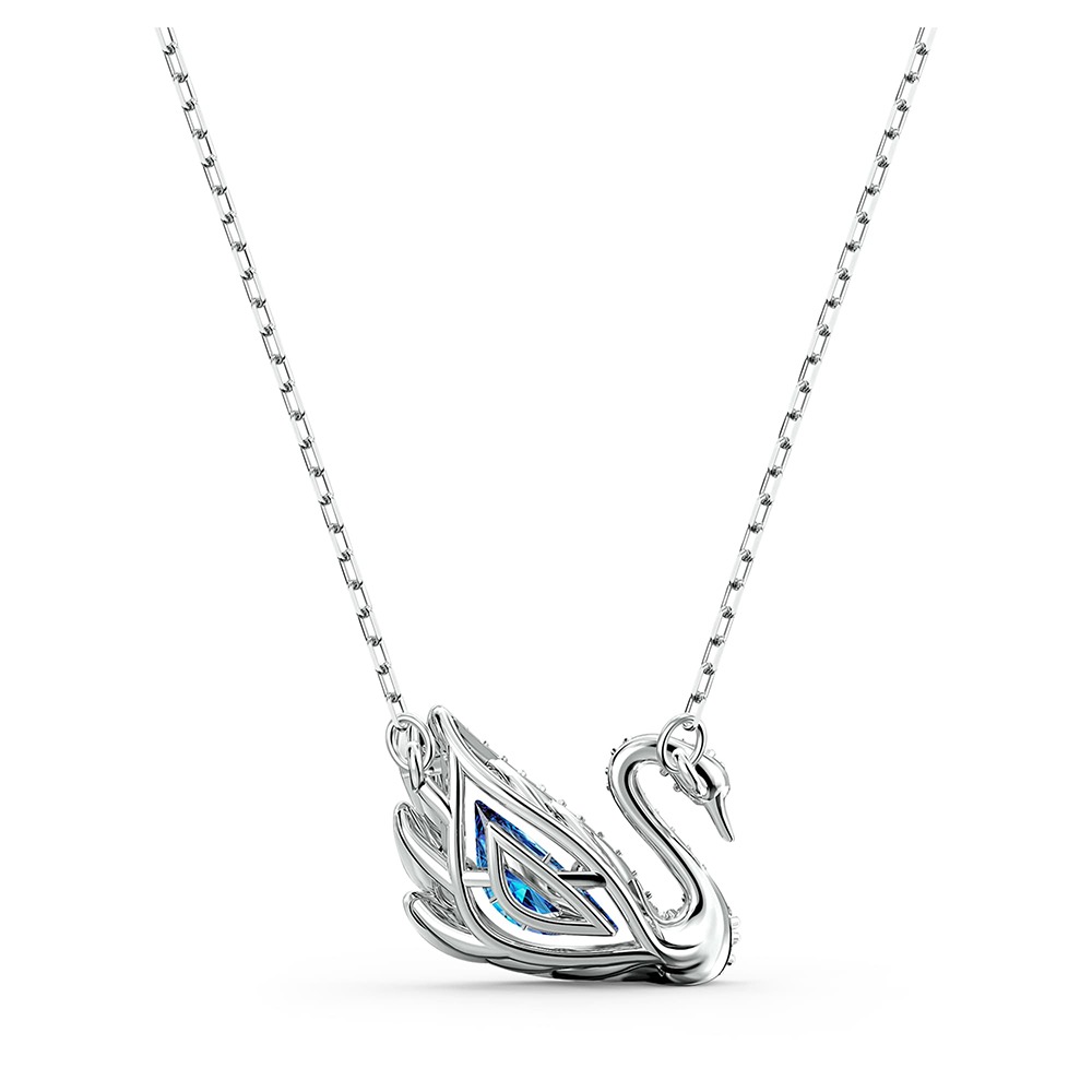 【SWAROVSKI】施華洛世奇 經典天鵝藍銀墜鍊-細節圖3