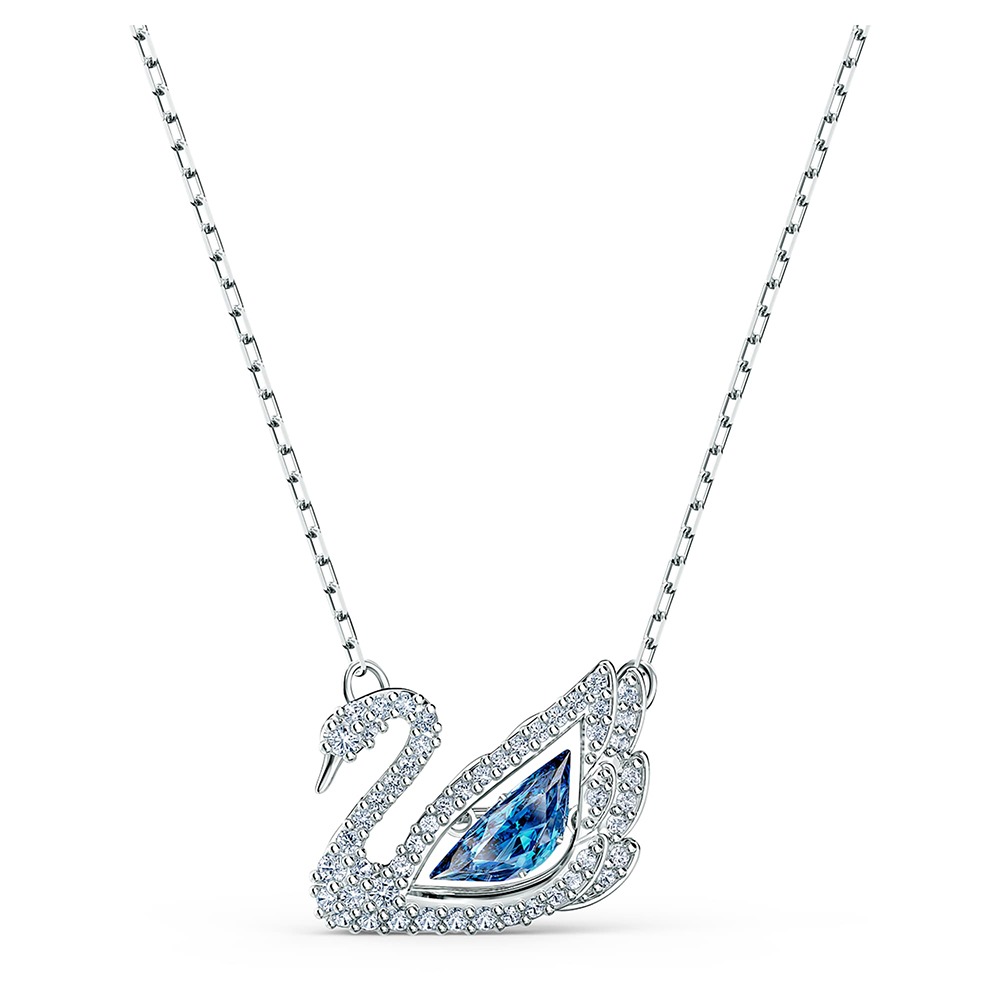 【SWAROVSKI】施華洛世奇 經典天鵝藍銀墜鍊-細節圖4