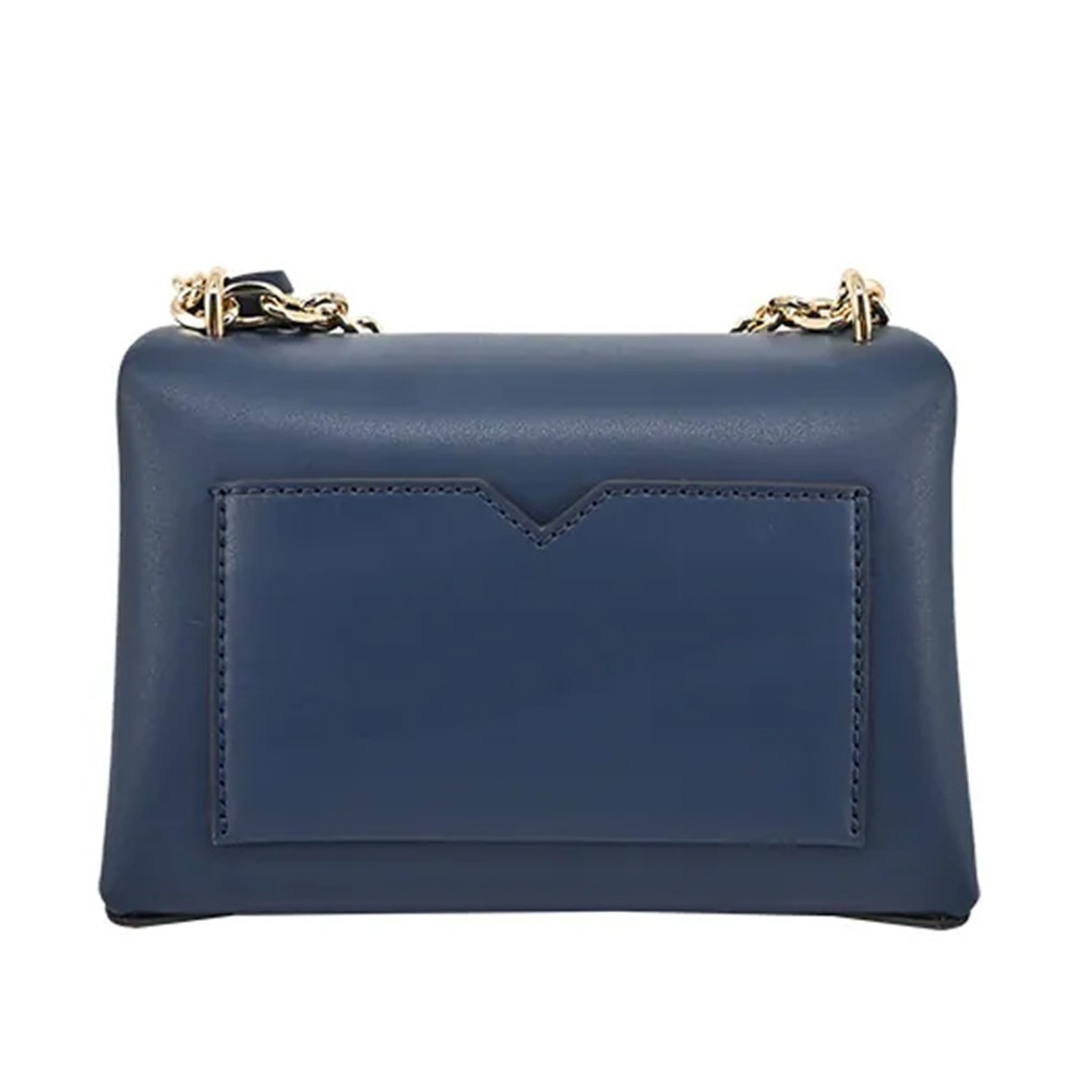 【MICHAEL KORS】皮革鍊條翻蓋肩背包-深藍色-細節圖2