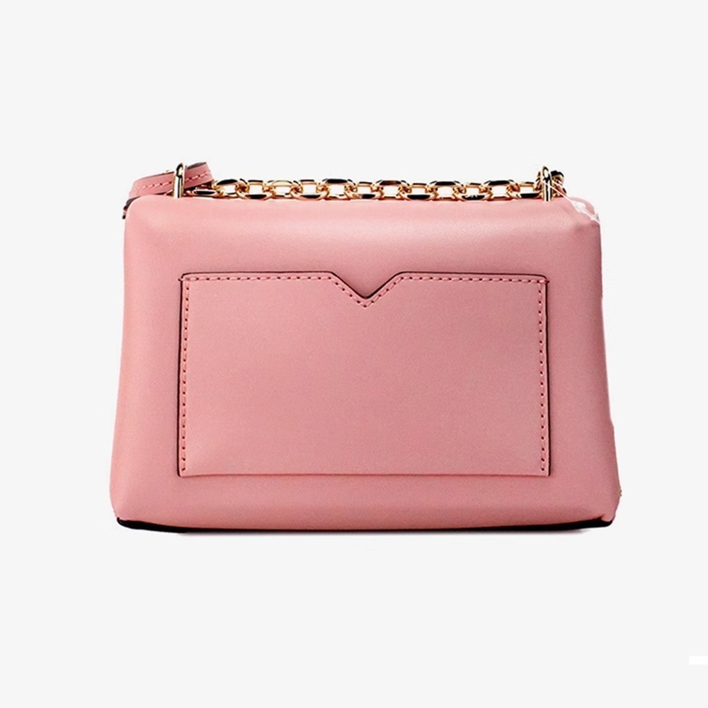 【MICHAEL KORS】皮革鍊條翻蓋肩背包-珊瑚色-細節圖2