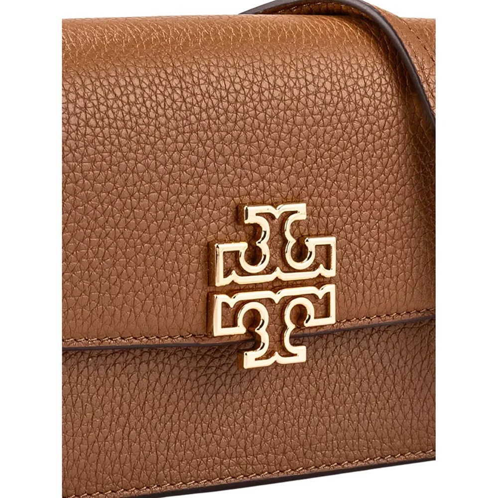 【TORY BURCH】雙T-LOGO皮革鏈條斜背包-焦糖-細節圖3
