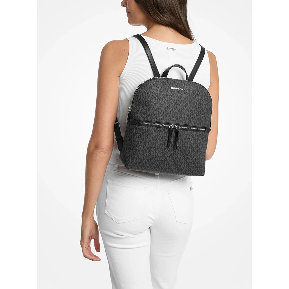 【MICHAEL KORS】防刮皮革滿版後背包-黑色-細節圖3