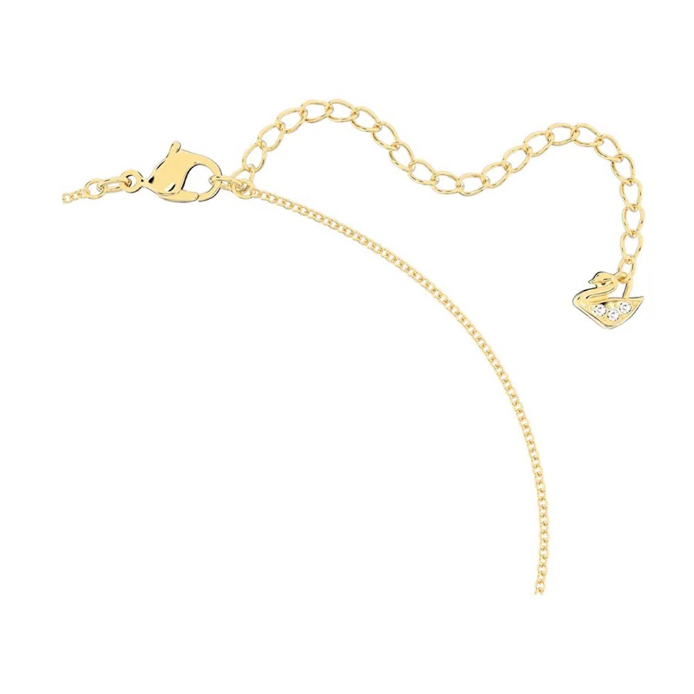 【SWAROVSKI】圓形天鵝白鑽項鍊-金色-細節圖3