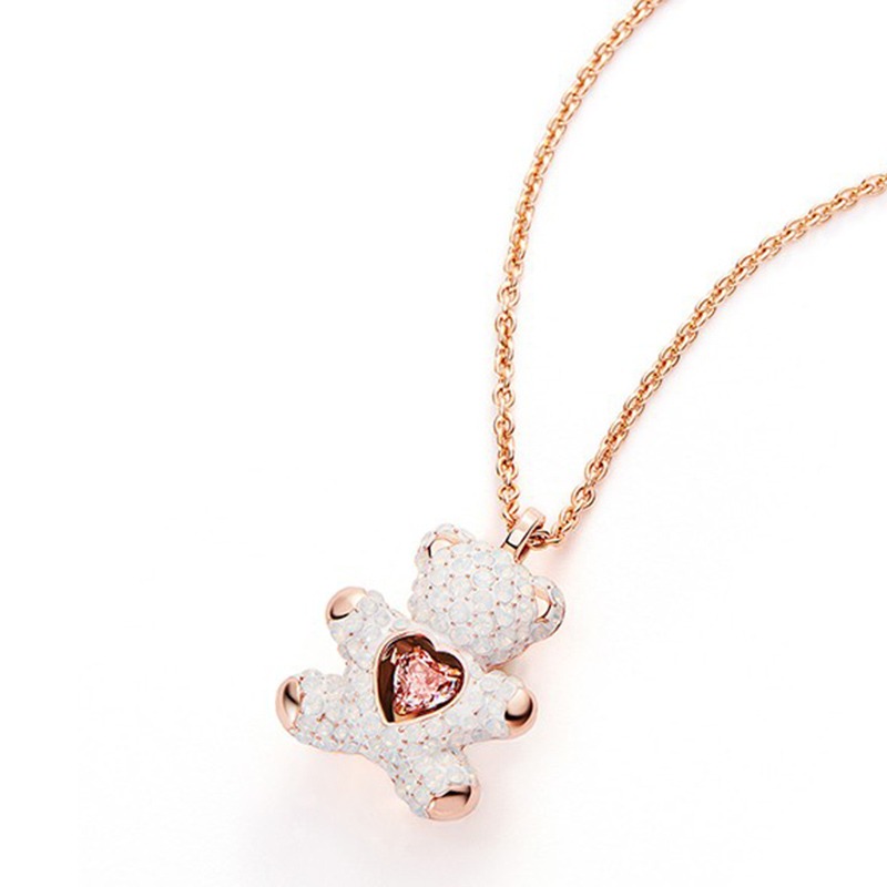 【SWAROVSKI】小熊造型項鍊-白色-細節圖2