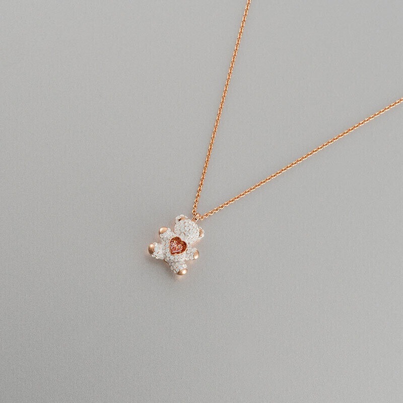 【SWAROVSKI】小熊造型項鍊-白色-細節圖4