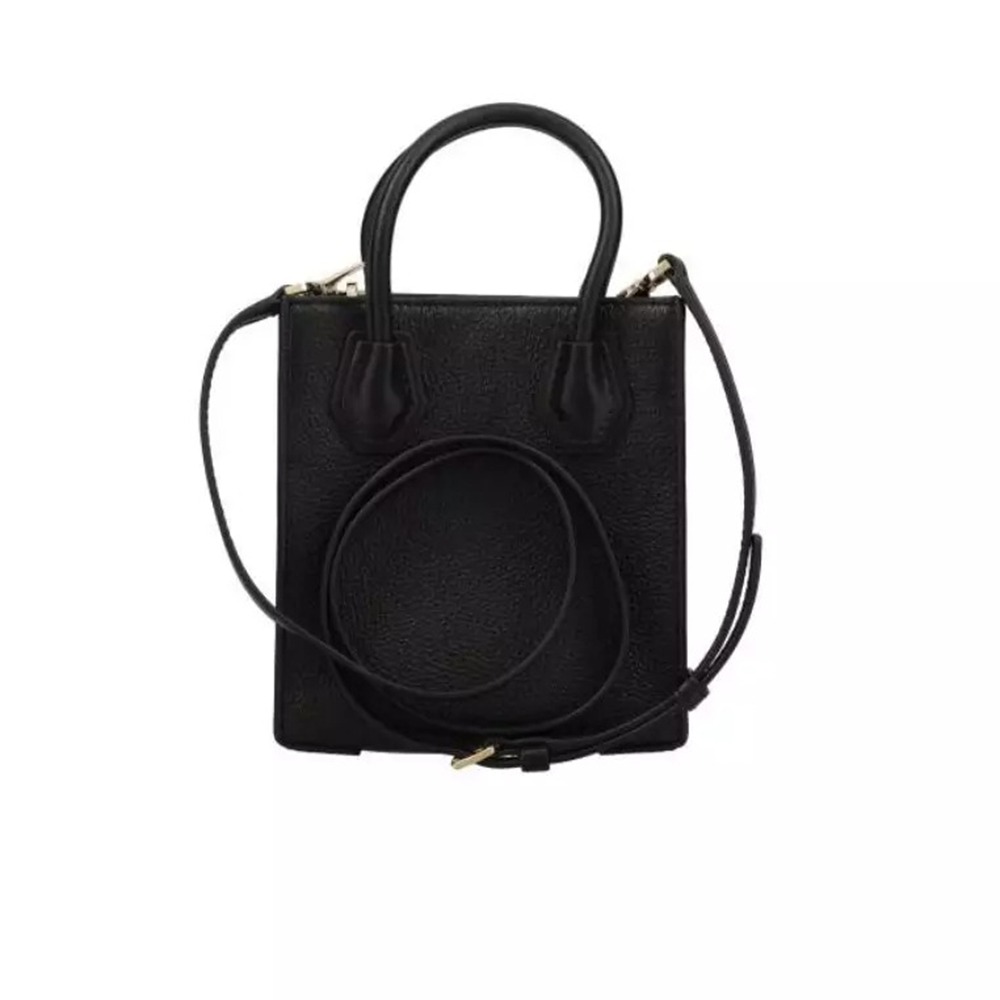 【Michael Kors】皮革迷你手提斜背兩用包-黑色-細節圖4