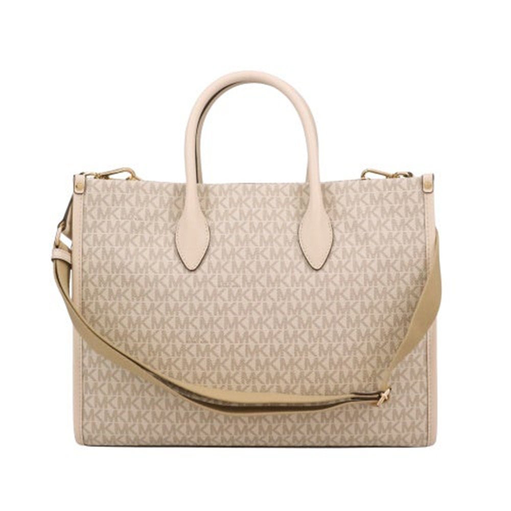 【Michael Kors】滿版LOGO兩用包-白色-細節圖2