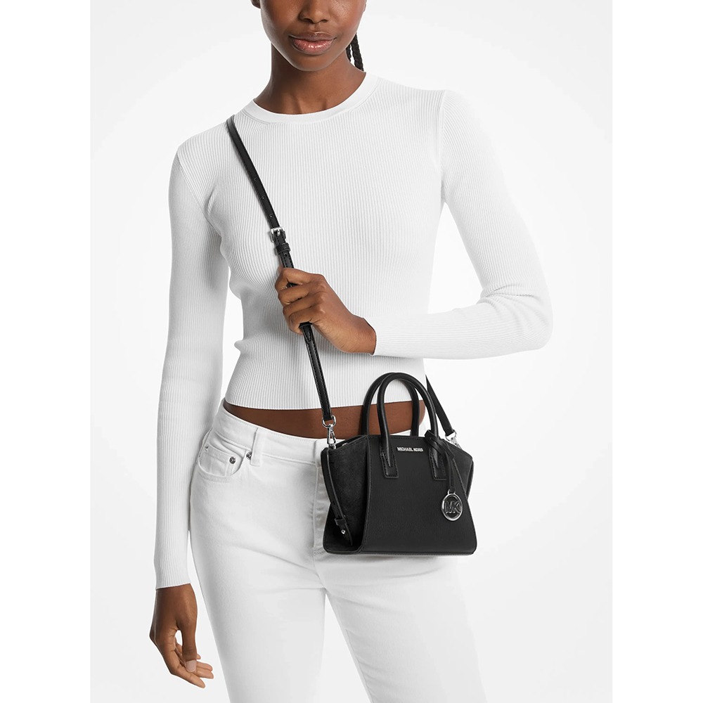【MICHAEL KORS】素面皮革兩用包-黑色-細節圖3